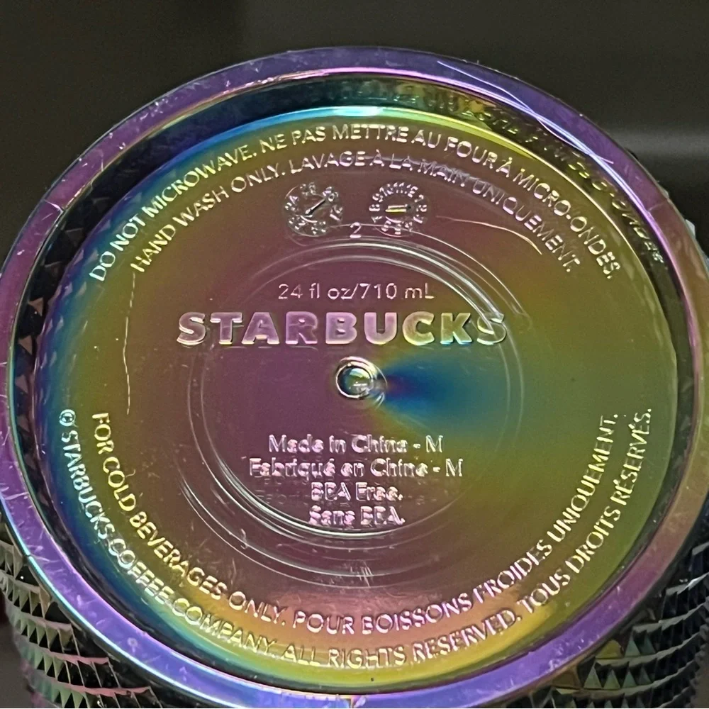 Satrbucks Limited Edition Studded Oil slick Rainbow Iridescent Tumbler